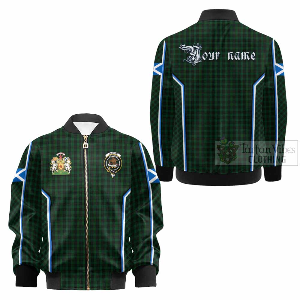 Graham Tartan Crest Kid Bomber Jacket Scotland Coat of Arm Flag Style - Tartan Vibes Clothing