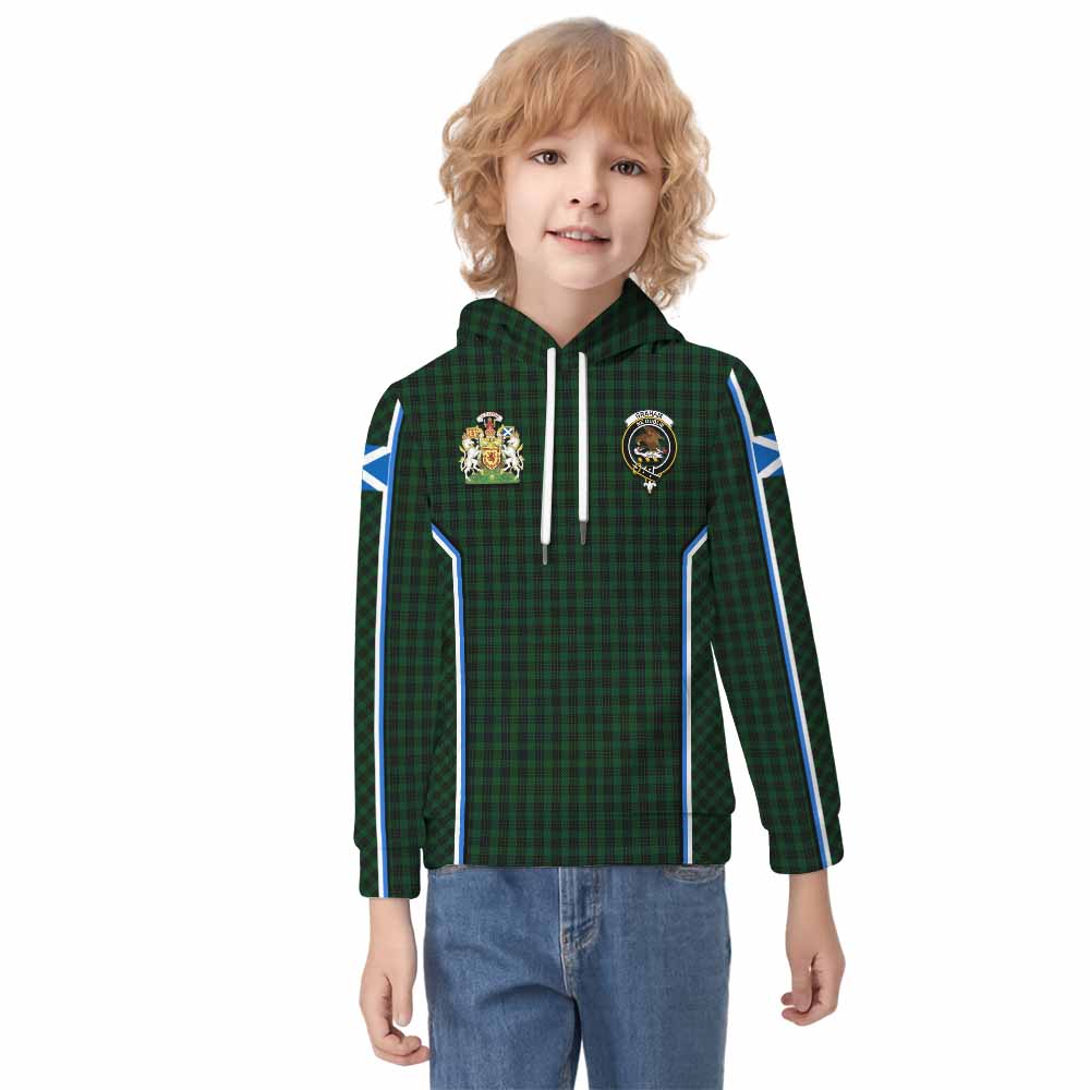 Graham Tartan Crest Kid Hoodie Scotland Coat of Arm Flag Style - Tartan Vibes Clothing