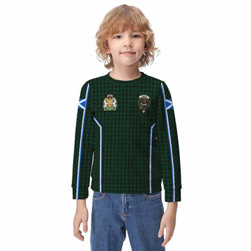 Graham Tartan Crest Kid Knitted Sweatshirt Scotland Coat of Arm Flag Style - Tartan Vibes Clothing