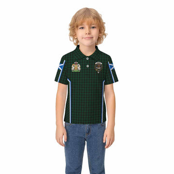 Graham Tartan Crest Kid Polo Shirt Scotland Coat of Arm Flag Style - Tartan Vibes Clothing