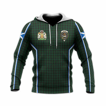 Graham Tartan Crest Knitted Hoodie Scotland Coat of Arm Flag Style - Tartan Vibes Clothing