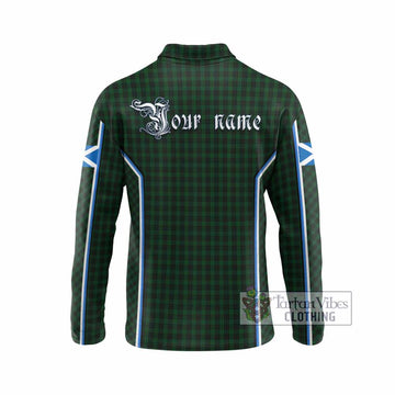 Graham Tartan Crest Long Sleeve Polo Shirt Scotland Coat of Arm Flag Style