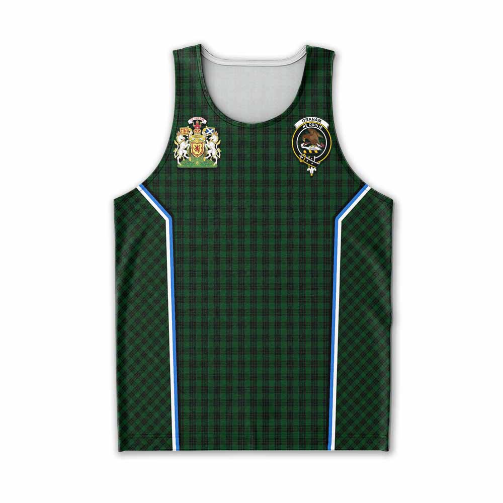 Graham Tartan Crest Men Tank Top Scotland Coat of Arm Flag Style - Tartan Vibes Clothing