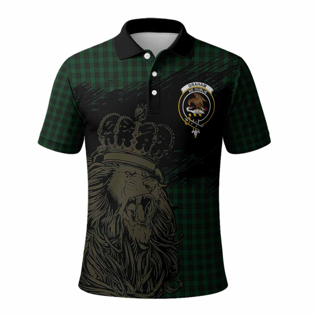 Graham Tartan Crest Polo Shirt Crowned Lion Heritage Style