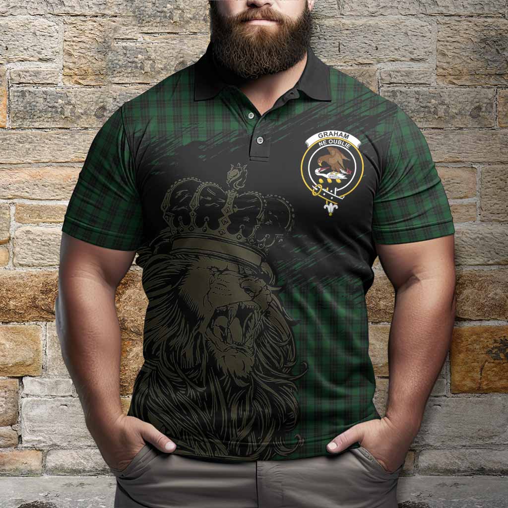 Graham Tartan Crest Polo Shirt Crowned Lion Heritage Style
