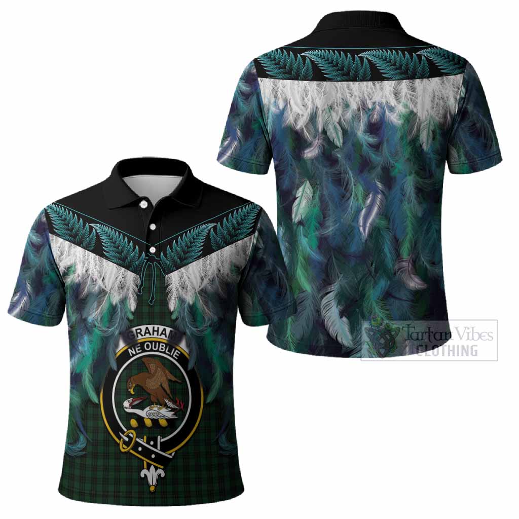 Graham Tartan Crest Polo Shirt New Zealand Maori Korowai Cloak