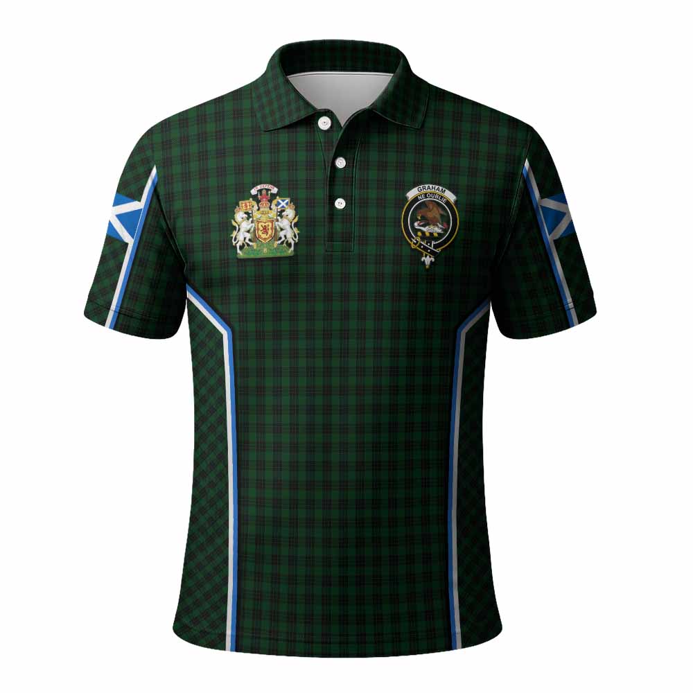 Graham Tartan Crest Polo Shirt Scotland Coat of Arm Flag Style - Tartan Vibes Clothing