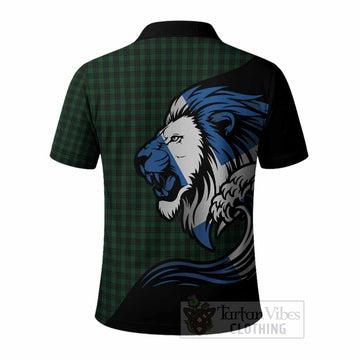 Graham Tartan Crest Polo Shirt Scottish Golden Lions Wave Flow