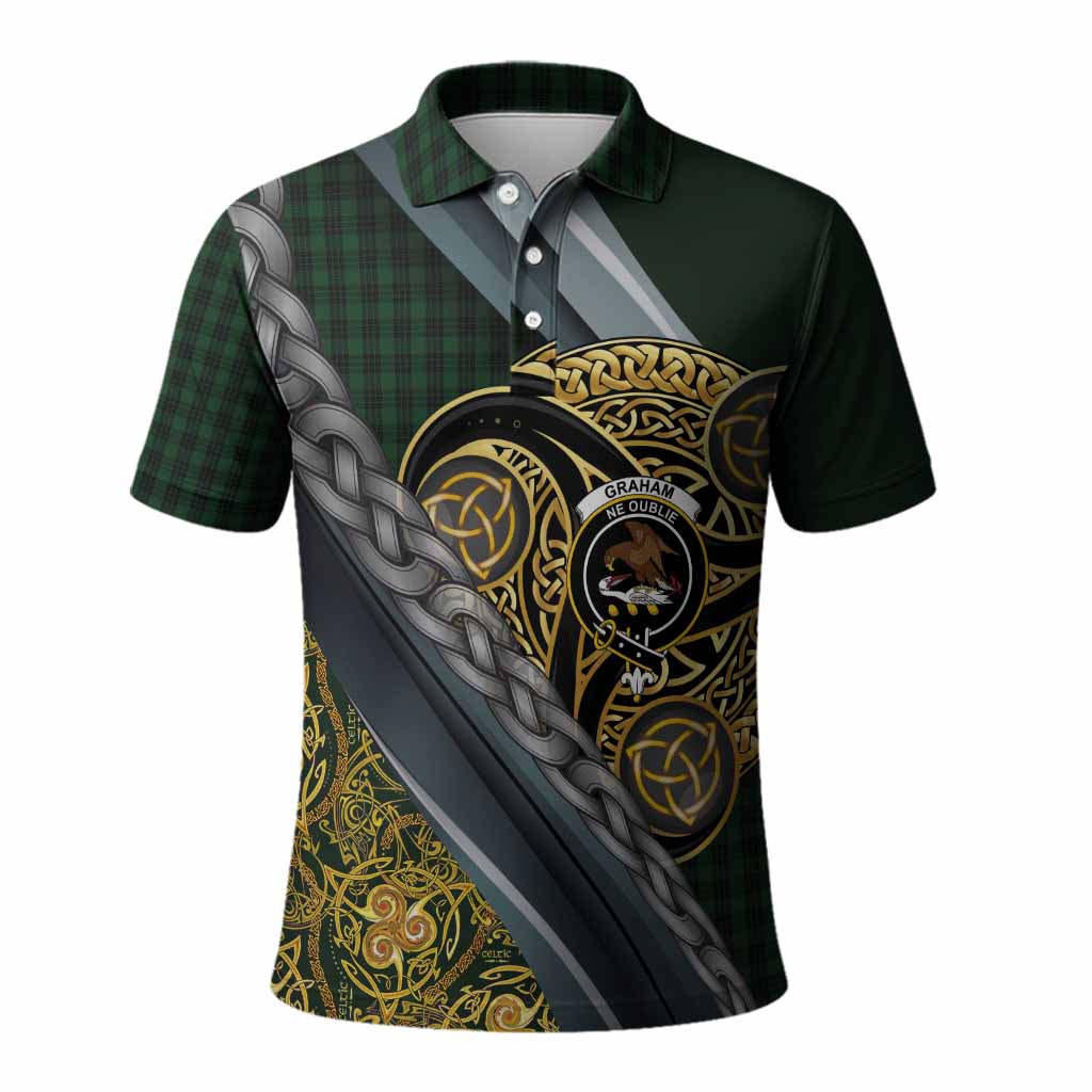 Graham Tartan Crest Polo Shirt Scottish Triskele Celtic