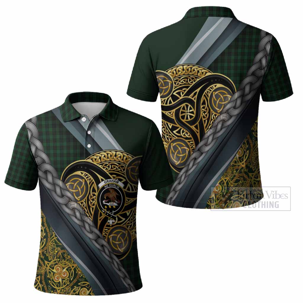 Graham Tartan Crest Polo Shirt Scottish Triskele Celtic