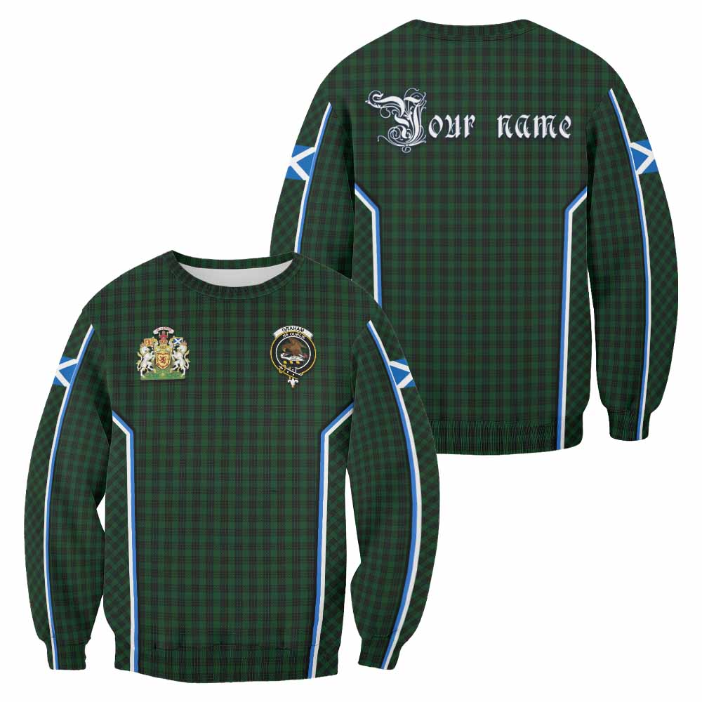 Graham Tartan Crest Sweatshirt Scotland Coat of Arm Flag Style - Tartan Vibes Clothing