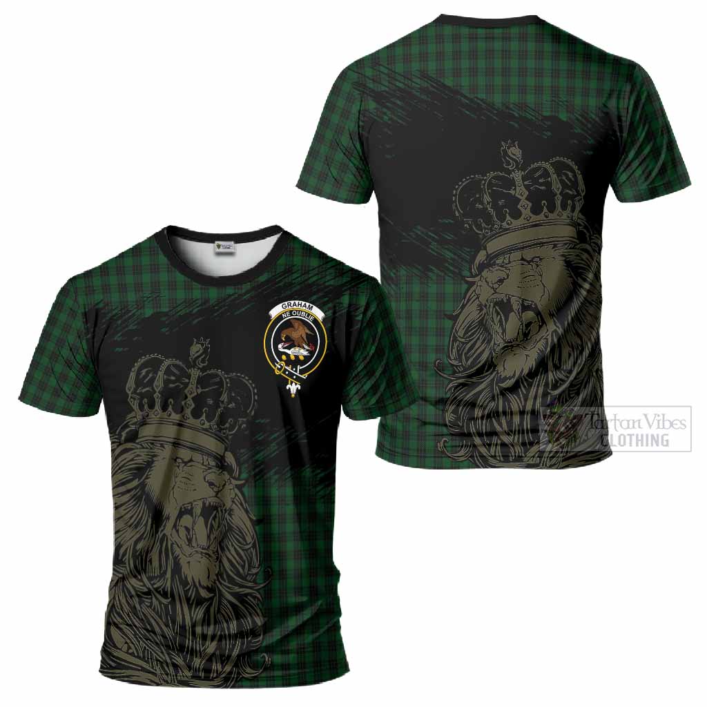 Graham Tartan Crest T-Shirt Crowned Lion Heritage Style