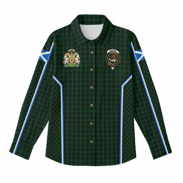Graham Tartan Crest Women Casual Shirt Scotland Coat of Arm Flag Style - Tartan Vibes Clothing
