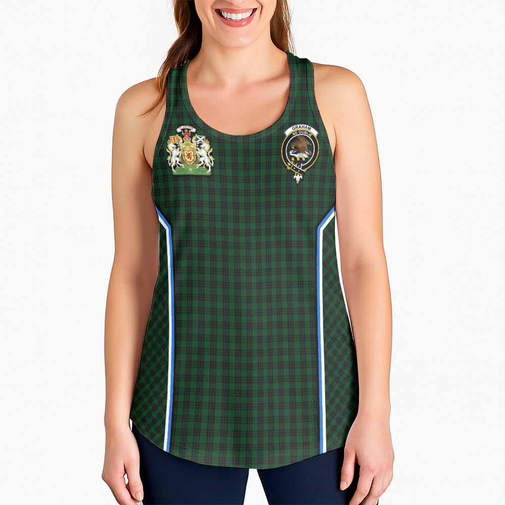 Graham Tartan Crest Women Racerback Tanks Scotland Coat of Arm Flag Style - Tartan Vibes Clothing