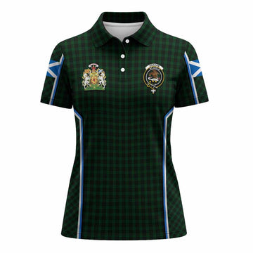Graham Tartan Crest Women's Polo Shirt Scotland Coat of Arm Flag Style