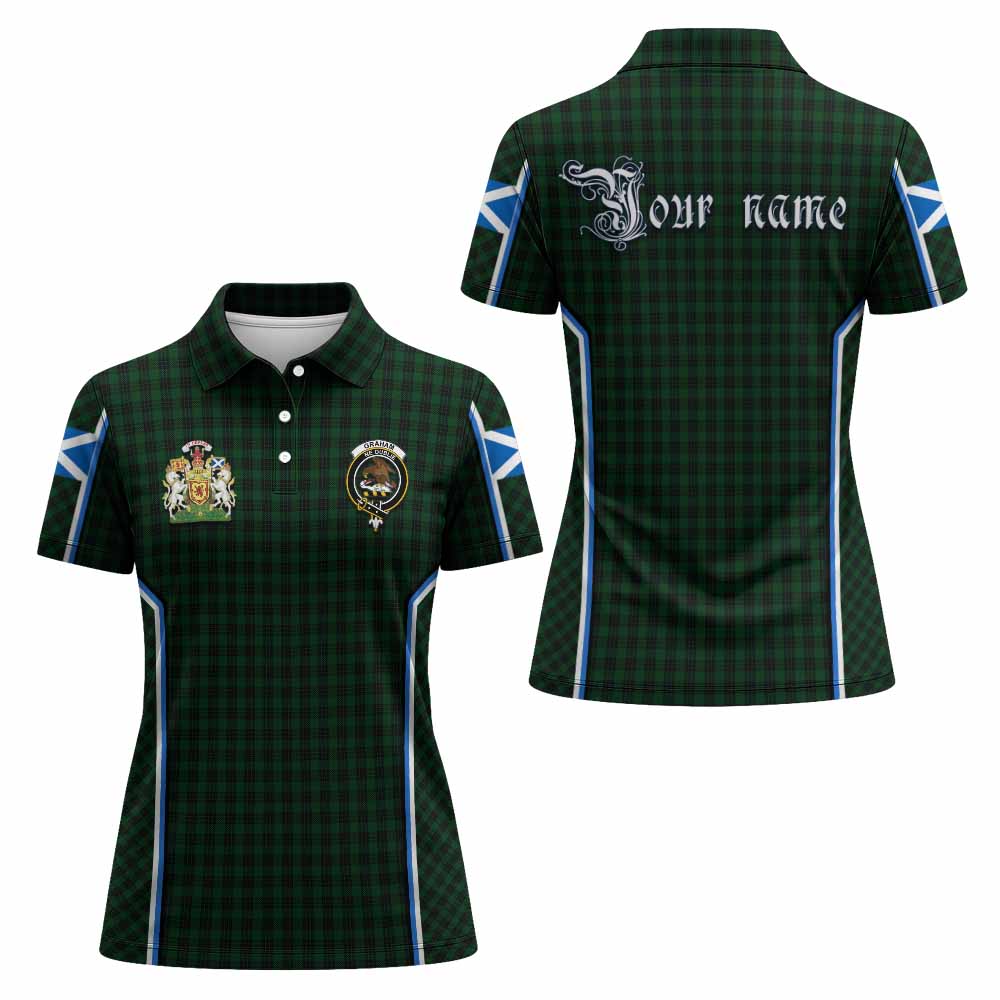 Graham Tartan Crest Women's Polo Shirt Scotland Coat of Arm Flag Style - Tartan Vibes Clothing