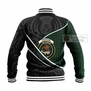 Graham Tartan Family Crest Baseball Jacket Celtic Scottish Thistle Floral