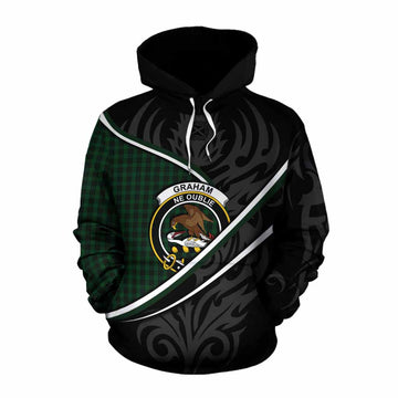 Graham Tartan Family Crest Cotton Hoodie Celtic Scottish Thistle Floral