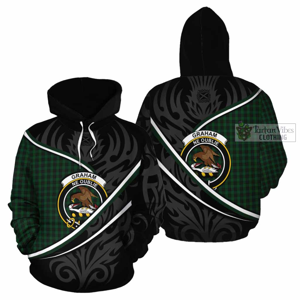 Graham Tartan Family Crest Cotton Hoodie Celtic Scottish Thistle Floral - Tartan Vibes Clothing