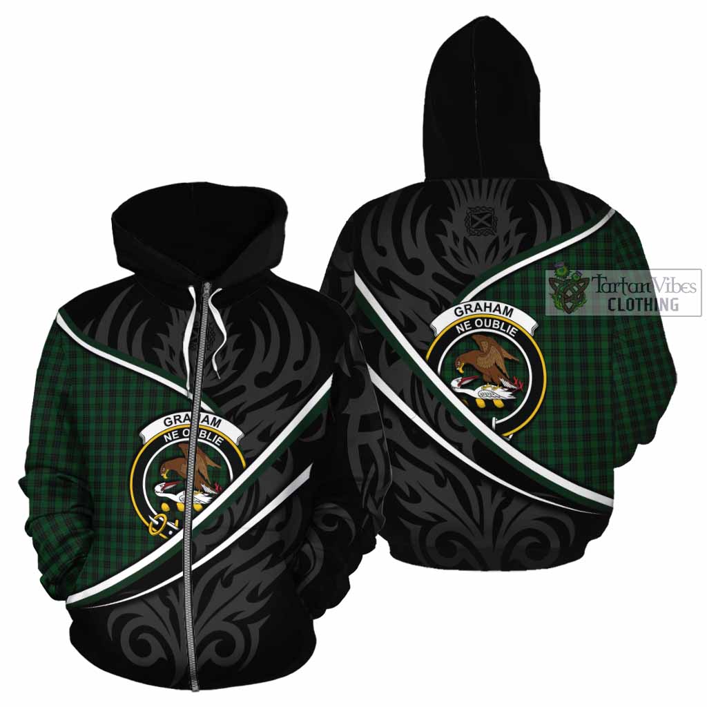 Graham Tartan Family Crest Cotton Hoodie Celtic Scottish Thistle Floral - Tartan Vibes Clothing