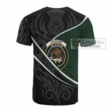 Graham Tartan Family Crest Cotton T-shirt Celtic Scottish Thistle Floral - Tartan Vibes Clothing