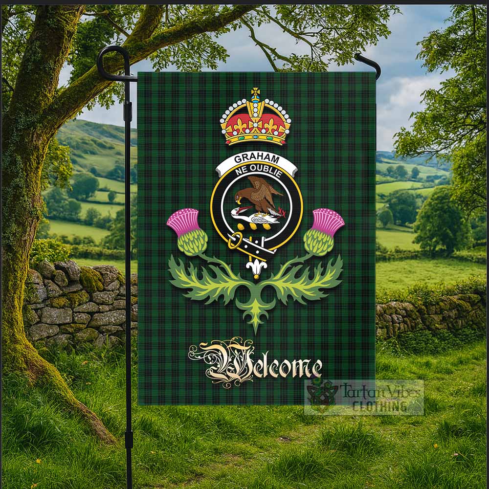 Graham Tartan Family Crest Garden Flag Royal Thistle Welcome Style - Tartan Vibes Clothing