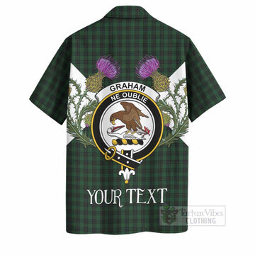 Graham Tartan Family Crest Hawaiian Shirt Scottish Burns Night Thistle Floral
