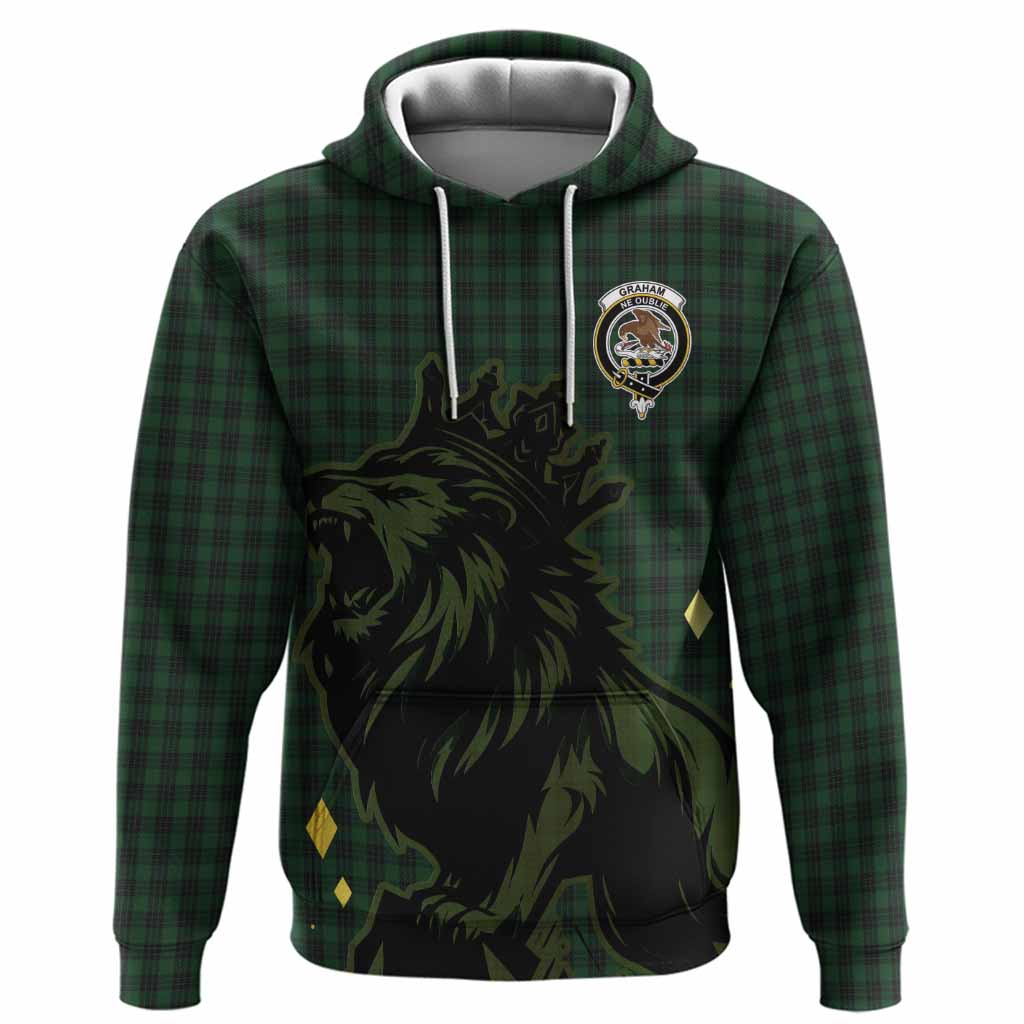 Graham Tartan Family Crest Hoodie Crowned Lion Roaring