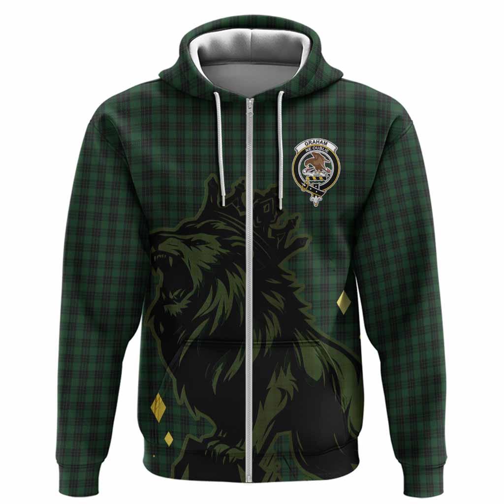 Graham Tartan Family Crest Hoodie Crowned Lion Roaring
