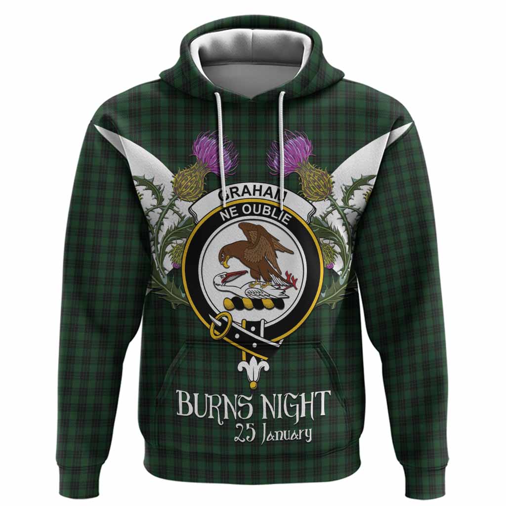 Graham Tartan Family Crest Hoodie Scottish Burns Night Thistle Floral