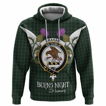 Graham Tartan Family Crest Hoodie Scottish Burns Night Thistle Floral