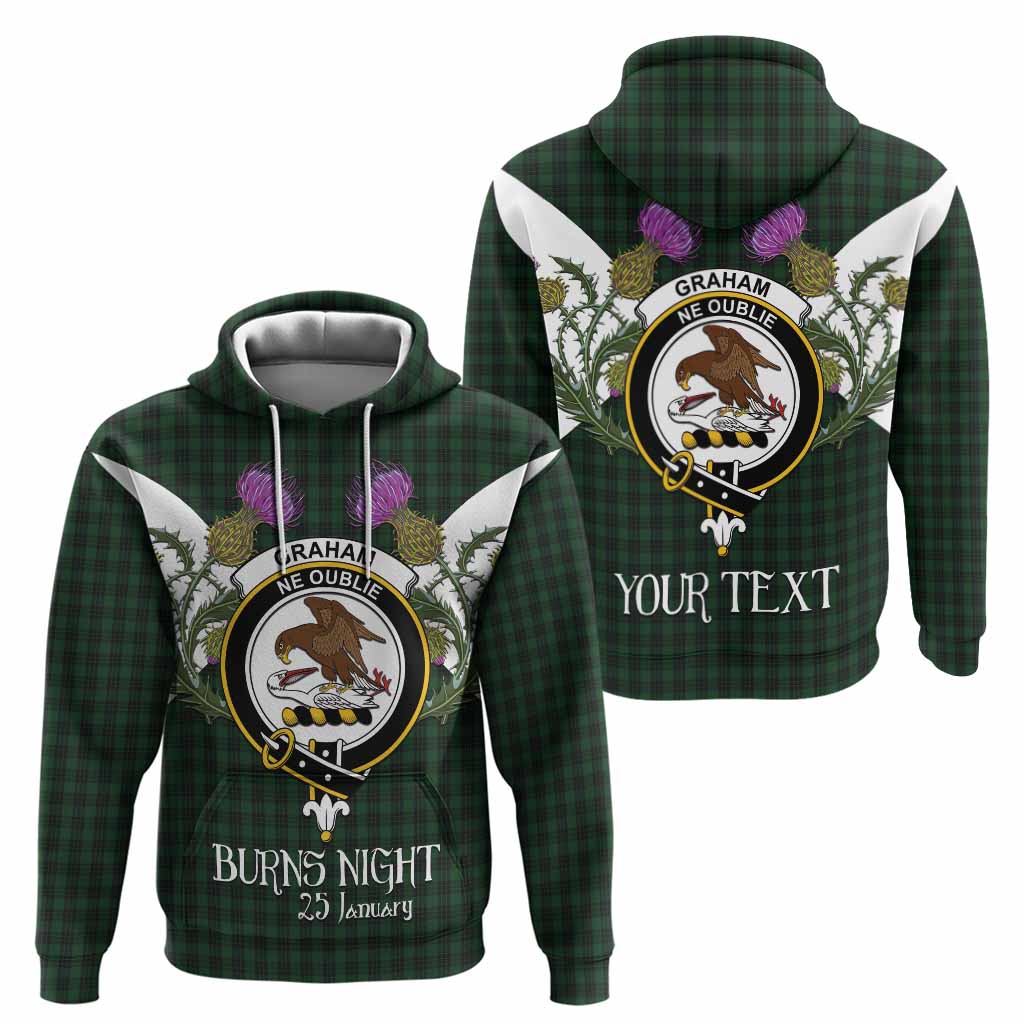 Graham Tartan Family Crest Hoodie Scottish Burns Night Thistle Floral