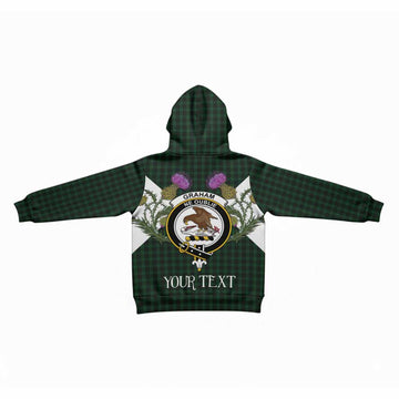 Graham Tartan Family Crest Kid Hoodie Scottish Burns Night Thistle Floral