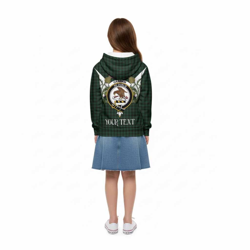Graham Tartan Family Crest Kid Hoodie Scottish Burns Night Thistle Floral