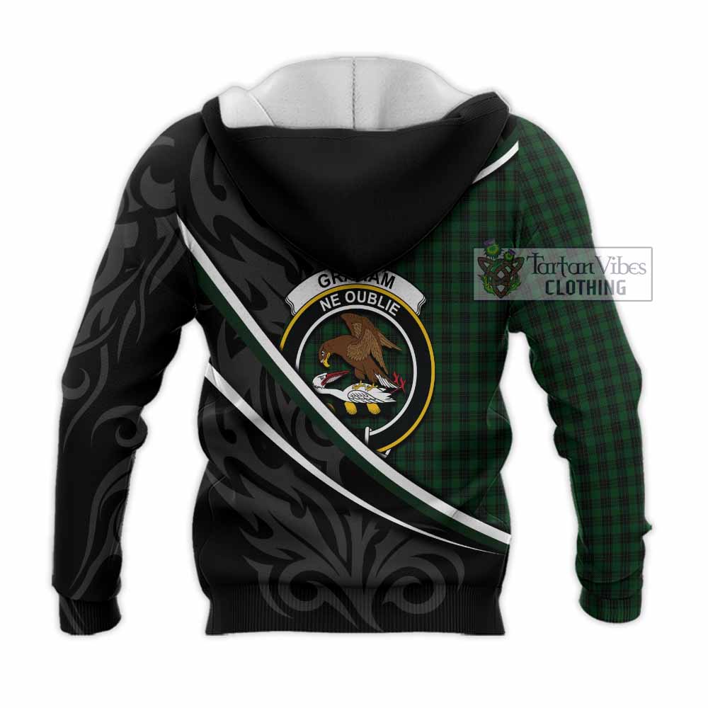 Graham Tartan Family Crest Knitted Hoodie Celtic Scottish Thistle Floral - Tartan Vibes Clothing