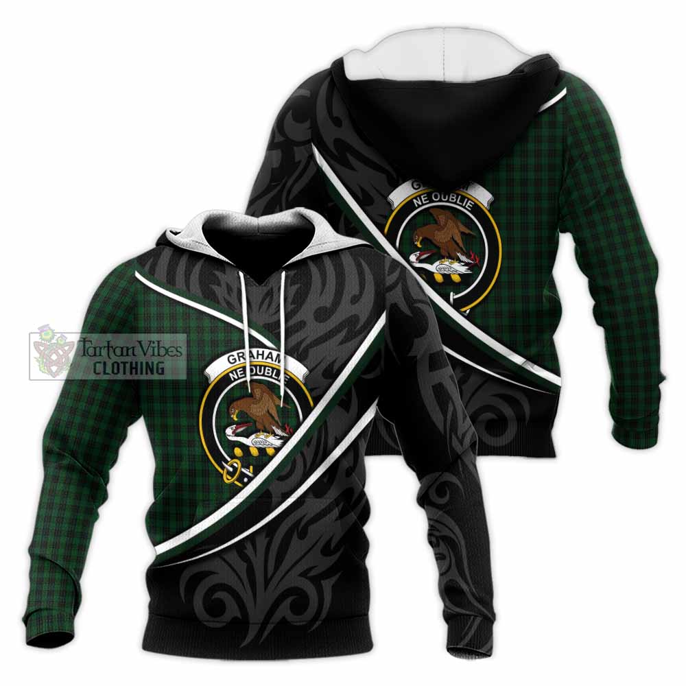 Graham Tartan Family Crest Knitted Hoodie Celtic Scottish Thistle Floral - Tartan Vibes Clothing