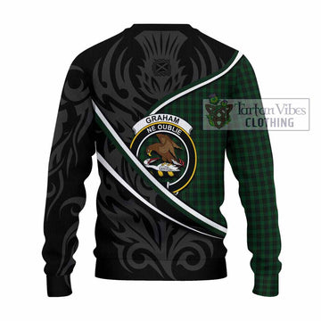 Graham Tartan Family Crest Knitted Sweater Celtic Scottish Thistle Floral