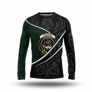 Graham Tartan Family Crest Long Sleeve T-Shirt Celtic Scottish Thistle Floral - Tartan Vibes Clothing