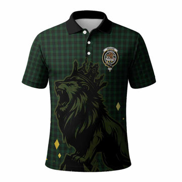 Graham Tartan Family Crest Polo Shirt Crowned Lion Roaring