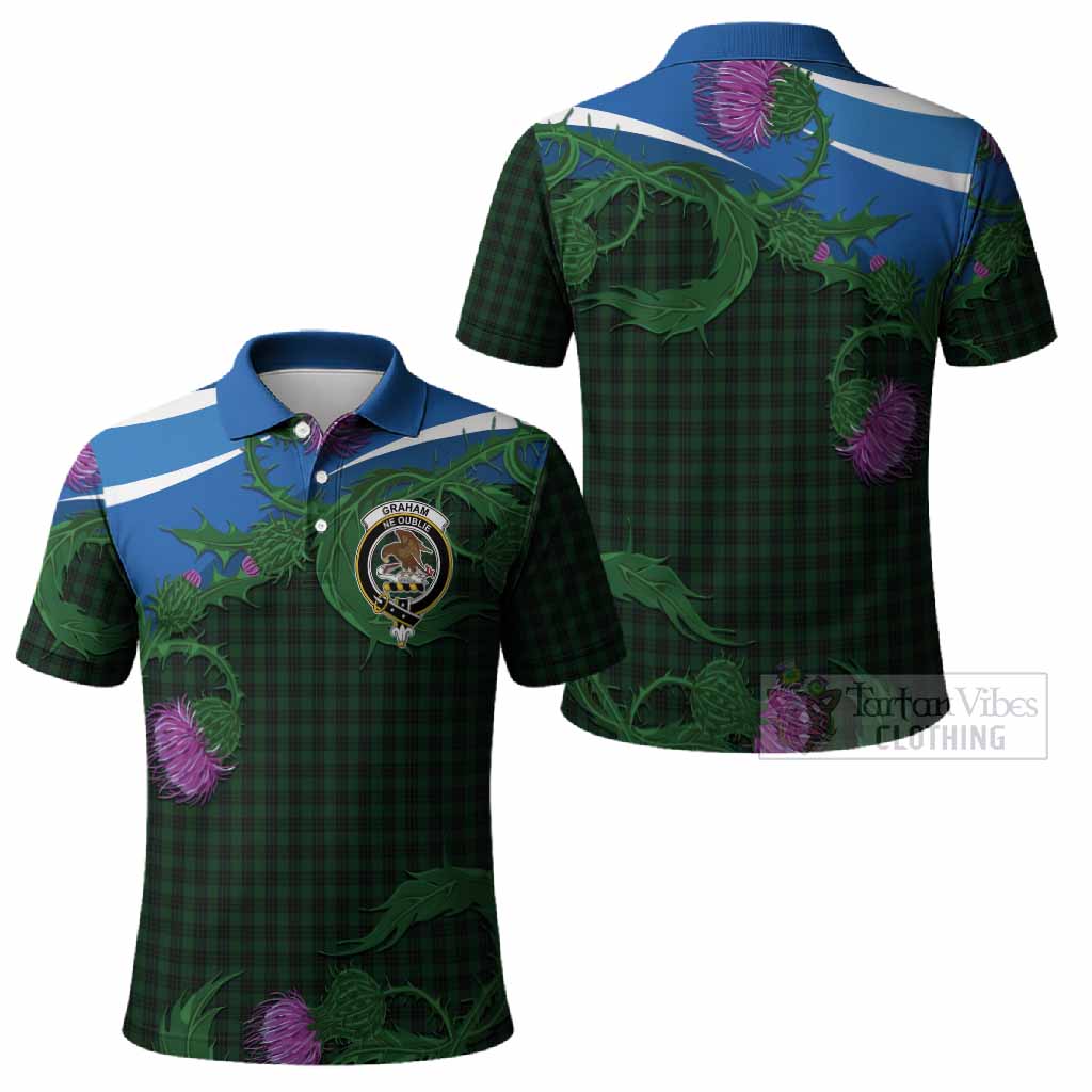 Graham Tartan Family Crest Polo Shirt Thistle in Minimalism