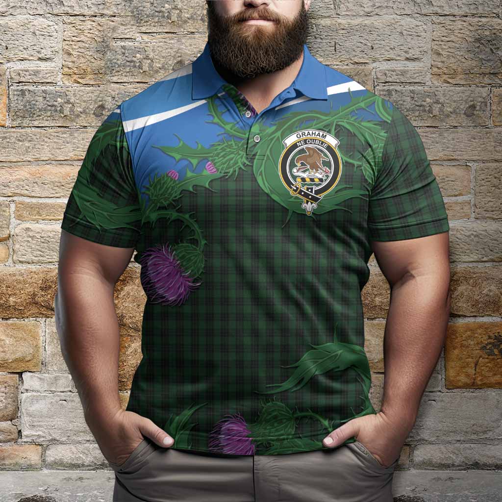 Graham Tartan Family Crest Polo Shirt Thistle in Minimalism