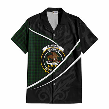 Graham Tartan Family Crest Short Sleeve Button Shirt Celtic Scottish Thistle Floral - Tartan Vibes Clothing