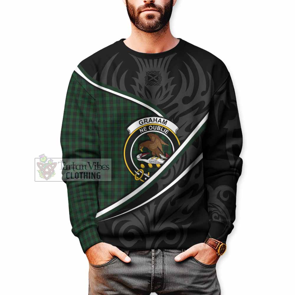 Graham Tartan Family Crest Sweatshirt Celtic Scottish Thistle Floral - Tartan Vibes Clothing