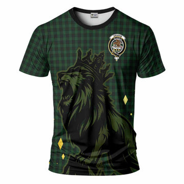 Graham Tartan Family Crest T-Shirt Crowned Lion Roaring