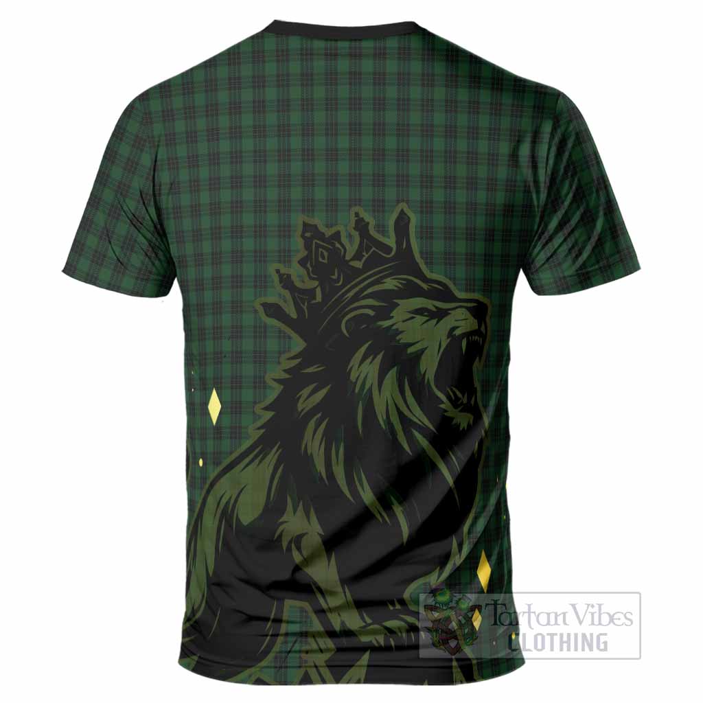 Graham Tartan Family Crest T-Shirt Crowned Lion Roaring