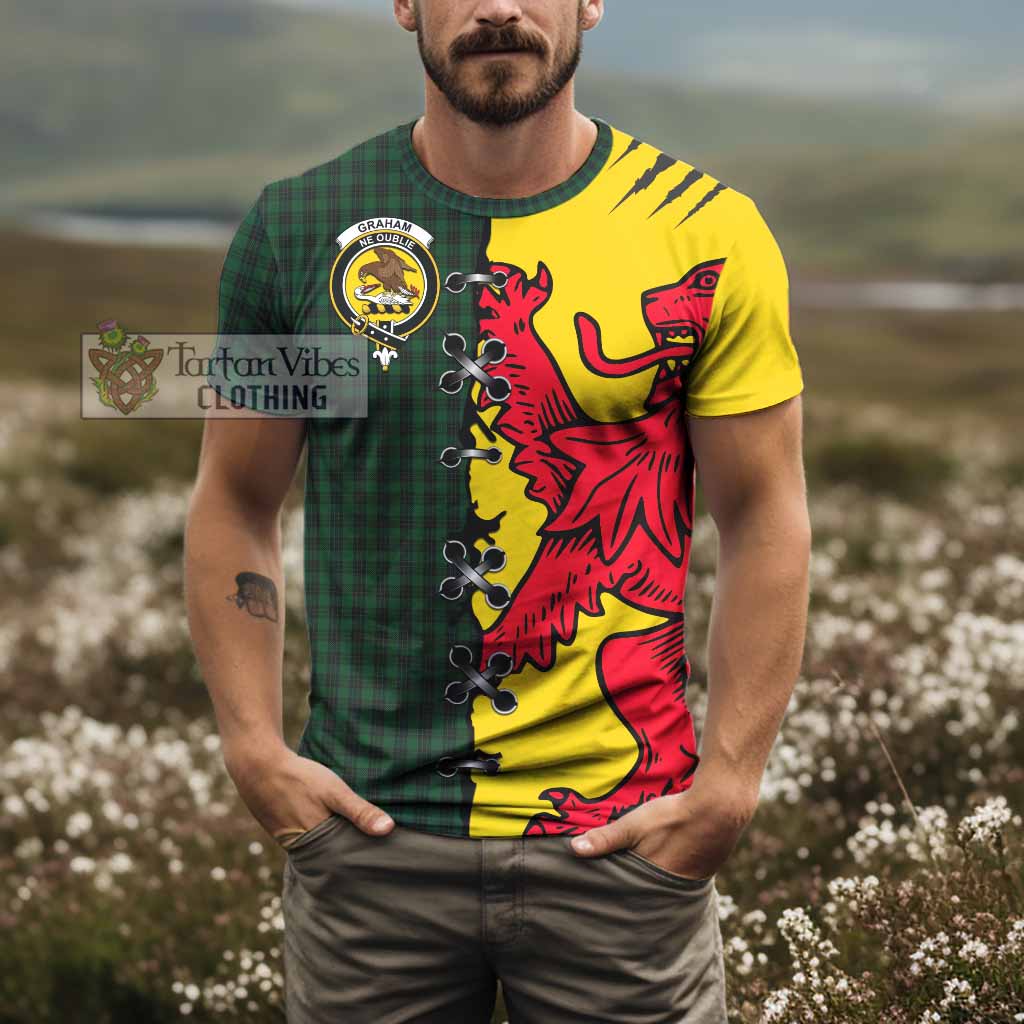 Graham Tartan Family Crest T-shirt Lion Rampant Honor - Tartan Vibes Clothing