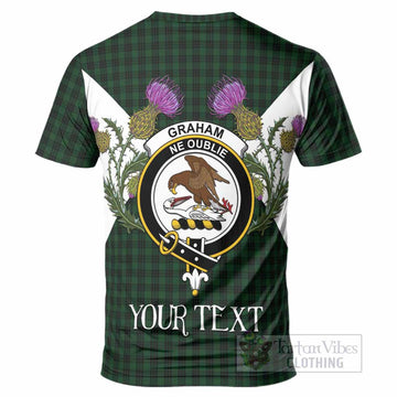 Graham Tartan Family Crest T-Shirt Scottish Burns Night Thistle Floral