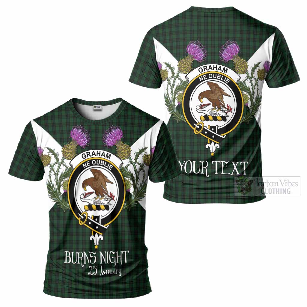 Graham Tartan Family Crest T-Shirt Scottish Burns Night Thistle Floral