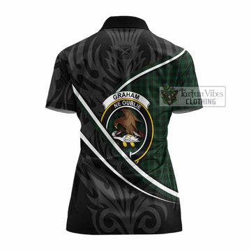 Graham Tartan Family Crest Women's Polo Shirt Celtic Scottish Thistle Floral