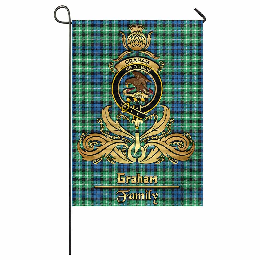 Graham Tartan Garden Flag with Highland Thistle Cherish Family Crest Style - Tartan Vibes Clothing